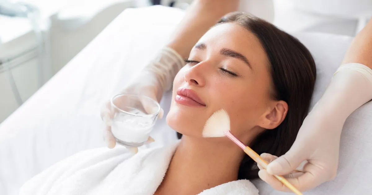 Woman receiving a chemical peel treatment in Atlanta GA