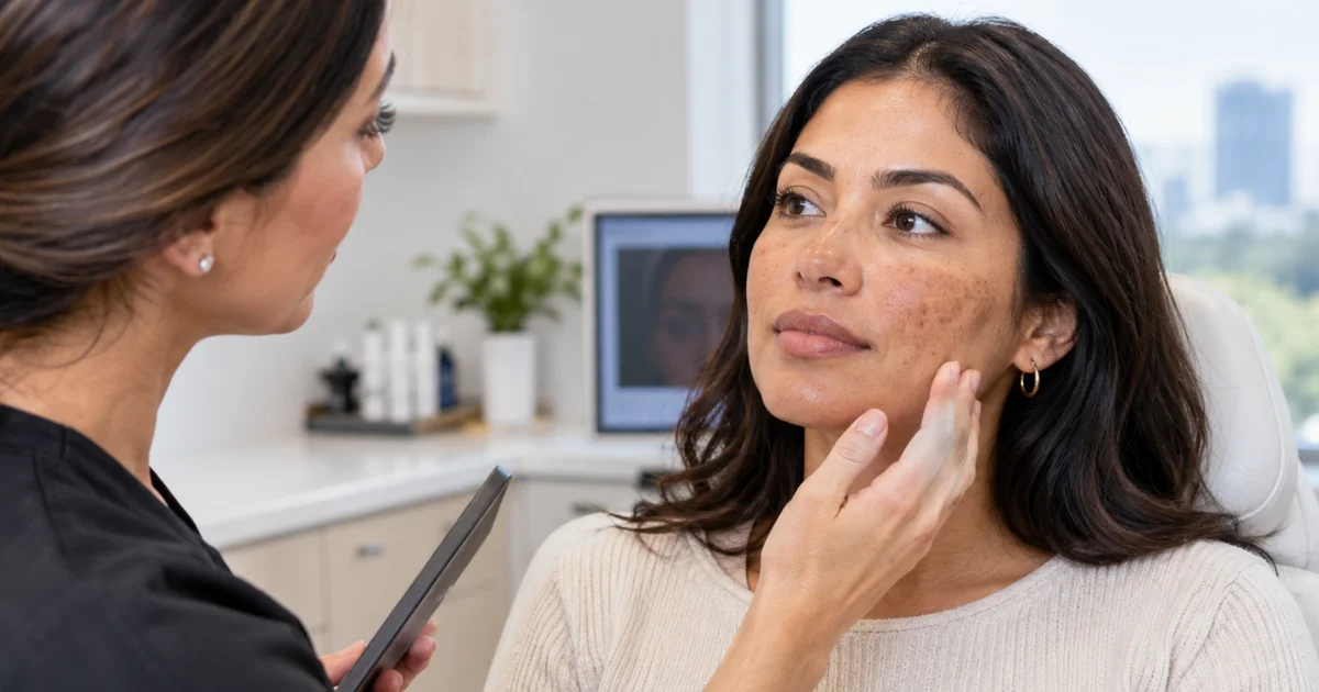 Woman receiving a professional hyperpigmentation in Atlanta